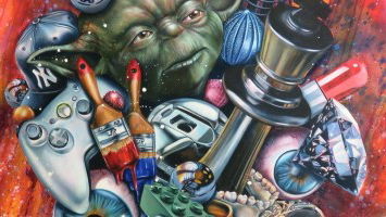 'ONYX EYE BRUSH JAW' - Oil On Canvas - 100cm Diameter - 2015