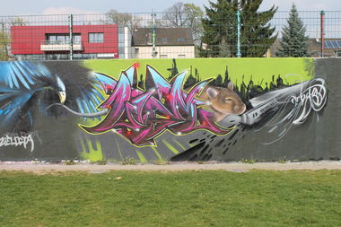 Graffiti Wall in Hennef - Photo by 12345 - Octagon, Ziel (2014)
