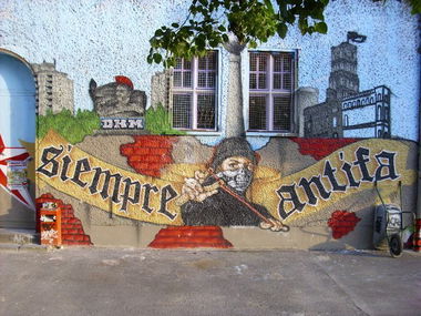 Graffiti Wall - Photo by 161gang - antifa, siempre, dkm