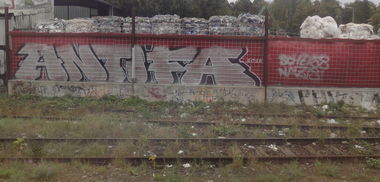 Graffiti Bombing - Photo by 161gang - antifa, scheiss, nazis