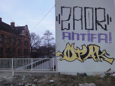 Graffiti Bombing - Photo by 161gang - zaor, antifa, opak