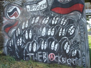 Graffiti Wall - Photo by 161gang - antifa, black, block