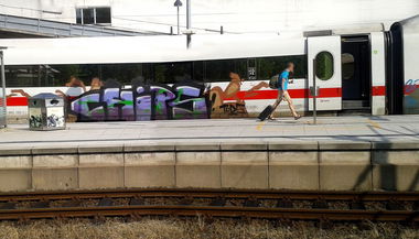 Graffiti Train in Kiel - Photo by 2FLER - chips, tods, lf (2013)