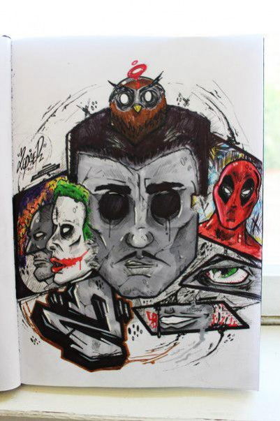 Graffiti Sketch in Zhodino - Photo by 2opserYBS - 2opser, Face, Eye (2013)