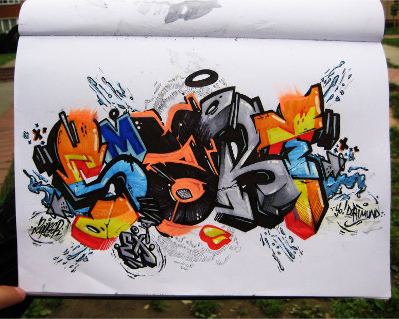 Graffiti Sketch in Zhodino - Photo by 2opserYBS - 2opser, Smart, Sketch (2013)