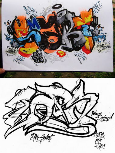 Graffiti Sketch in Belarus Germany - Photo by 2opserYBS - 2opser, Smart, Germany (2013)