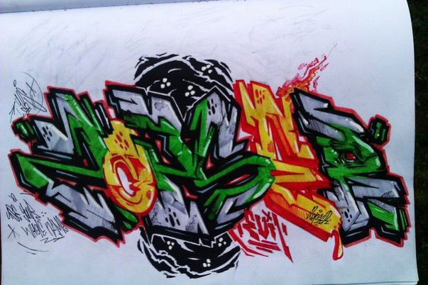 Graffiti Sketch in Zhodino - Photo by 2opserYBS - 2opser, YBS, Evil (2013)