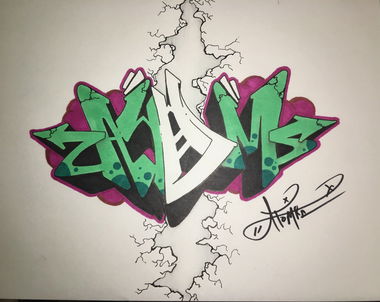 Graffiti Sketch - Photo by 4T0M1Cx4RT