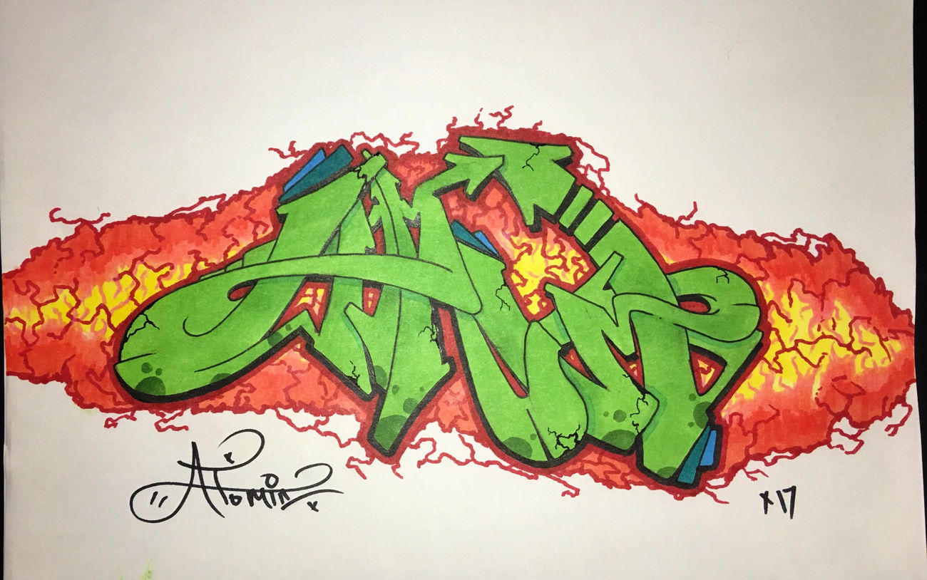 Graffiti Sketch - Photo by 4T0M1Cx4RT