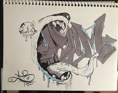 Graffiti Sketch - Photo by 4T0M1Cx4RT