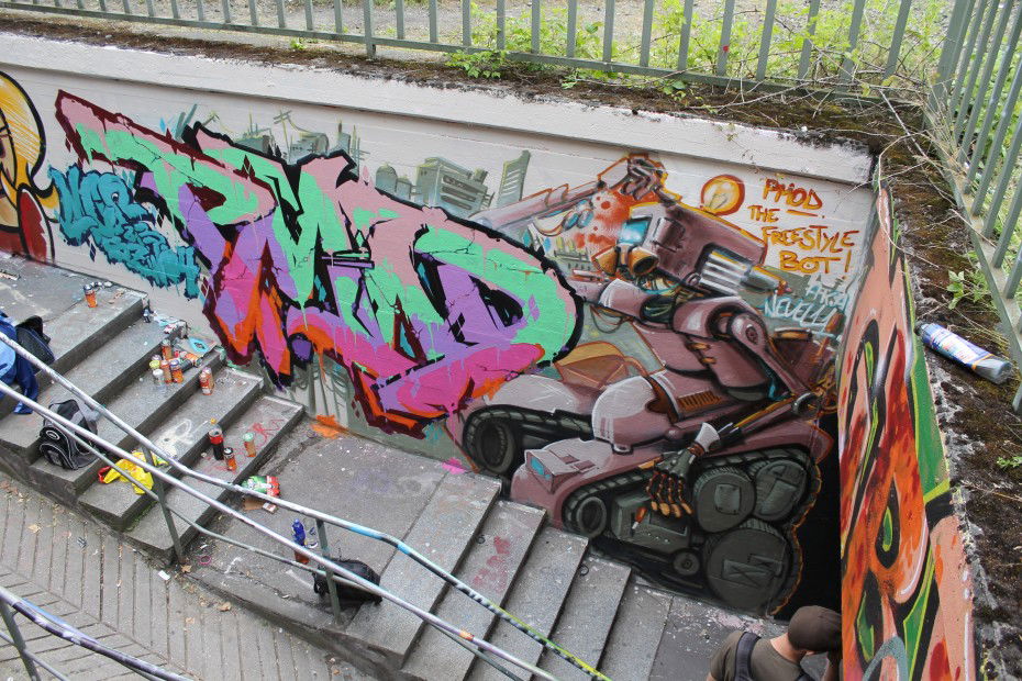 Graffiti Wall in Wiesbaden - Photo by 5zwo4 - pmode, nevel, 11