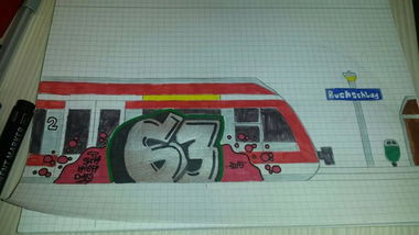 Graffiti Sketch - Photo by 63er - 63, train, sketch (2015)