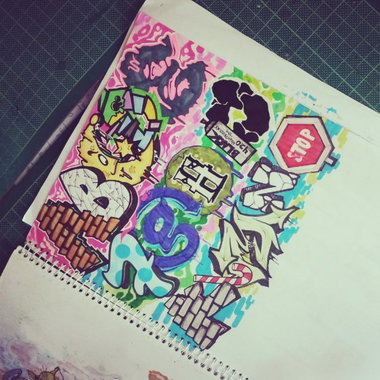 Graffiti Sketch - Photo by 69LuiLou - resk, abc, stuttgart (2014)