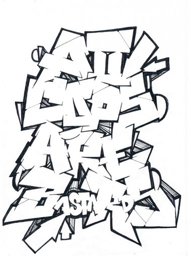 Graffiti Sketch - Photo by AGON - ACAB, BRS, PULS (2016)