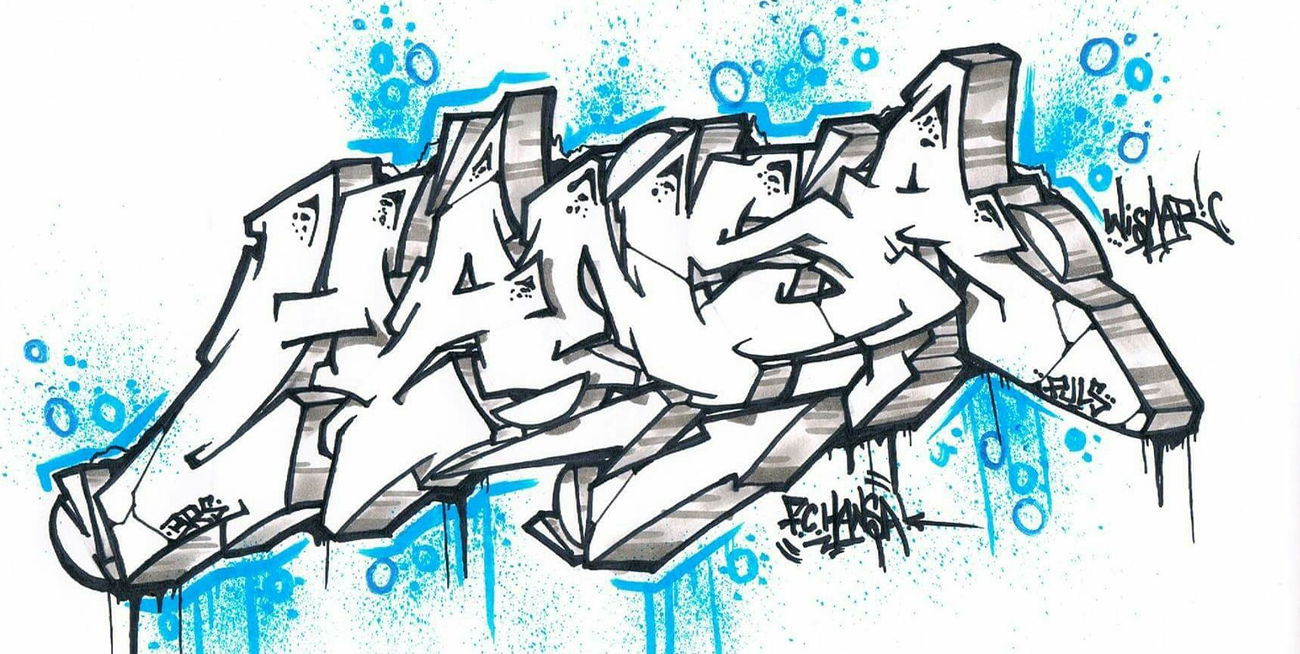 Graffiti Sketch - Photo by AGON - FCHansa, Puls, BRS (2015)