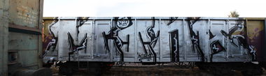 Graffiti Train in Sierpc - Photo by AGR - fr8, silver, chrom (2013)