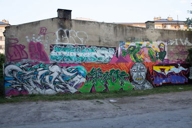 Graffiti Wall - Photo by AGR - RIVE, DROM, MINA (2014)
