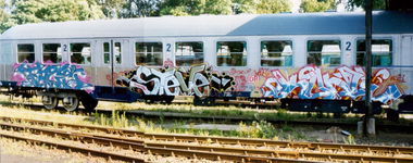 Graffiti Train - Photo by ALLESdrehtSICH - face, steve, kone