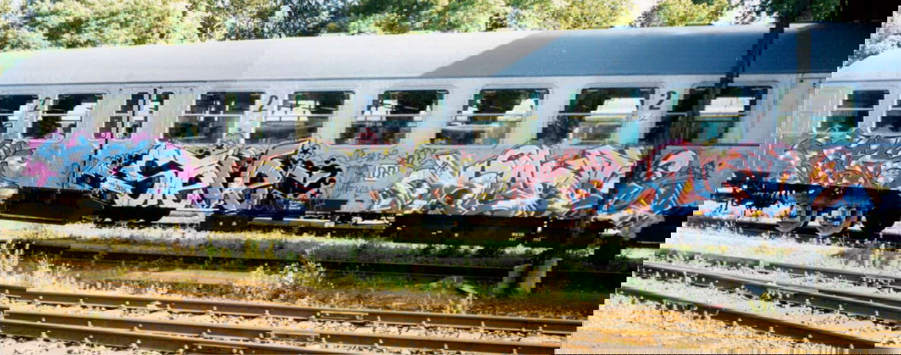 Graffiti Train - Photo by ALLESdrehtSICH - face, steve, kone