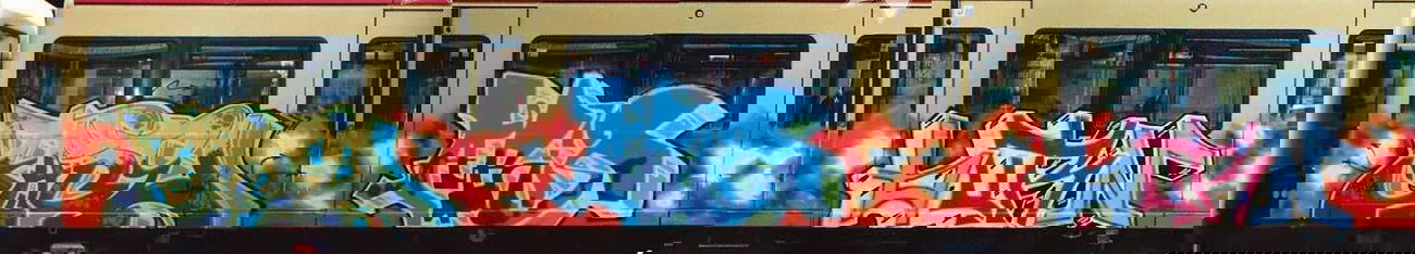 Graffiti Train - Photo by ALLESdrehtSICH - face, ads, abis