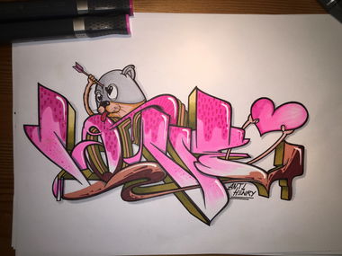 Graffiti Sketch - Photo by ANTIHENRY - Huggybear (2015)