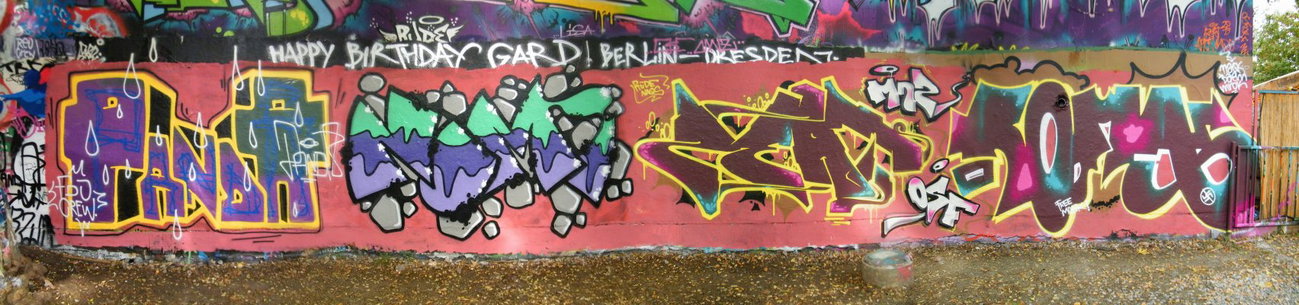 Graffiti Wall in Dresden - Photo by ARTHOOLIGAN - FDJ, MNZ, OSF (2013)