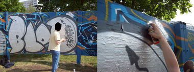 Graffiti Bombing in Berlin - Photo by ASTRAINER - blöd