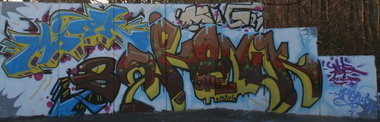 Graffiti Wall in Rostock - Photo by ATS_KORUScrew - miak, kaim, kime (2014)