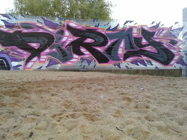 Graffiti Wall in Neubrandenburg - Photo by ATS_KORUScrew - dirty, miak, kaim (2014)