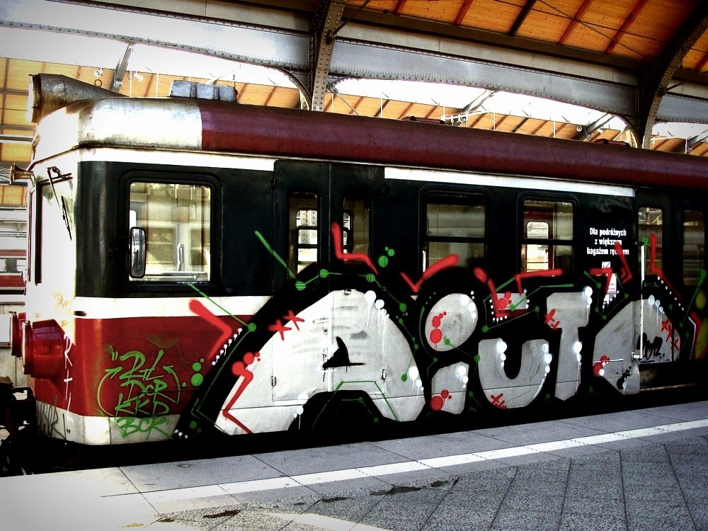 Graffiti Train - Photo by AYU - Aiuto, window, down