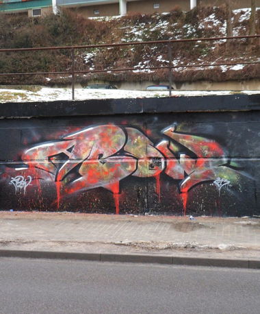 Graffiti Wall in Frankfurt (Oder) - Photo by Abow - abow, woba (2013)