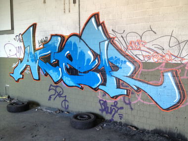 Graffiti Wall - Photo by AcE_One - ace, one, blau