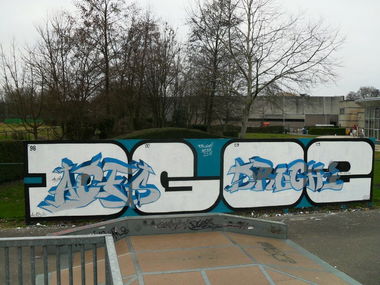 Graffiti Wall in Bilzen - Photo by Aces - Drughi, 02, Aces (2013)