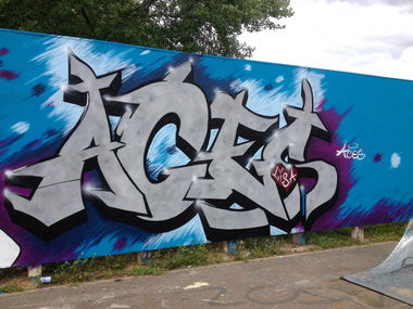 Graffiti Wall in Bilzen - Photo by Aces - Aces, Space (2014)