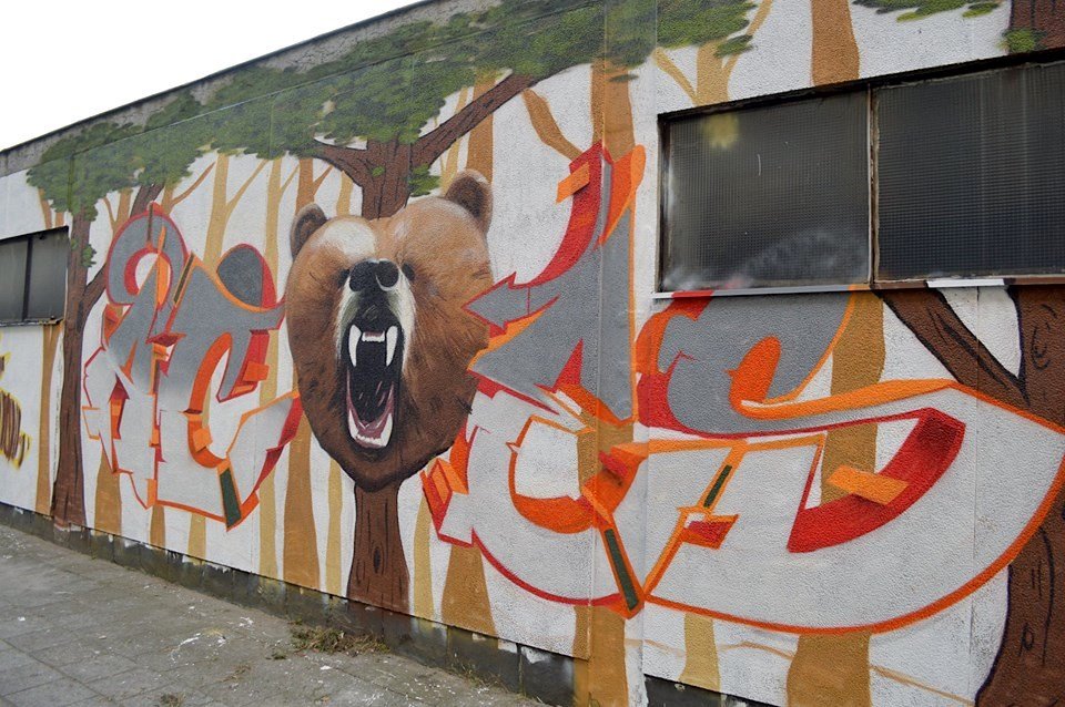 Graffiti Wall in Antwerp - Photo by Aces - Aces, back, to (2014)