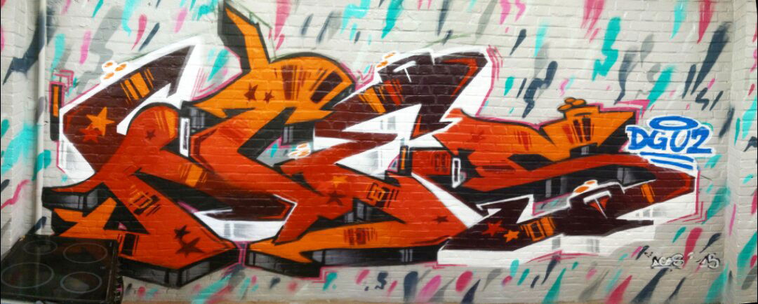 Graffiti Wall in Antwerp luchtbal - Photo by Aces (2015)