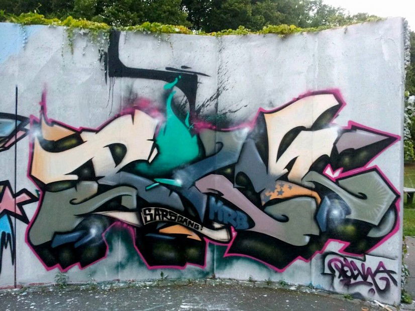 Graffiti Wall in Berlin - Photo by Achim - POLKA, POLK, Achim (2013)