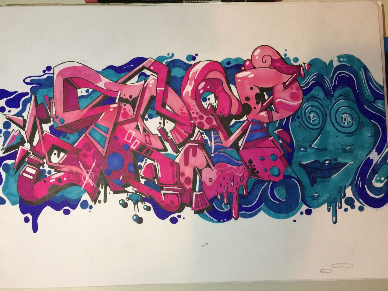 Graffiti Wall in EINDHOVEN - Photo by Acidone - trip, blue, purple (2017)