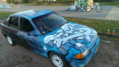 Graffiti Artwork - Photo by ActoNE - car, m, blue (2013)
