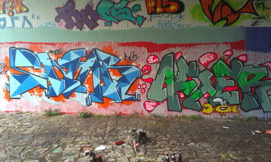 Graffiti Wall - Photo by ActoNE - dresden, flutrinne, acter (2014)