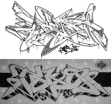 Graffiti Sketch - Photo by Aderone - Ader, one (2013)