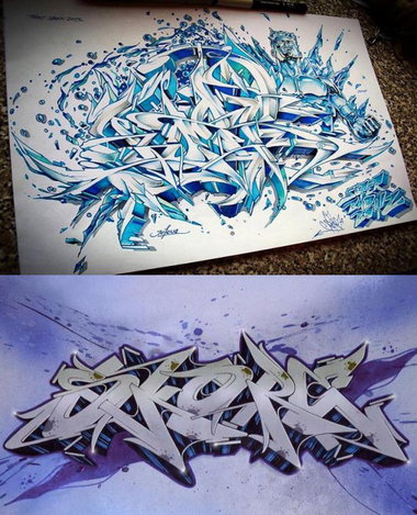 Graffiti Sketch - Photo by Aderone - Ader, one (2014)