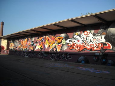 Graffiti Wall in Magdeburg - Photo by AerosolArena - PRINS, ASTRO, WUTE (2012)