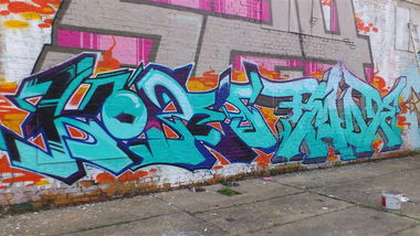 Graffiti Wall in Magdeburg - Photo by AerosolArena - 5zwo4, KOEBES, Pmode (2013)
