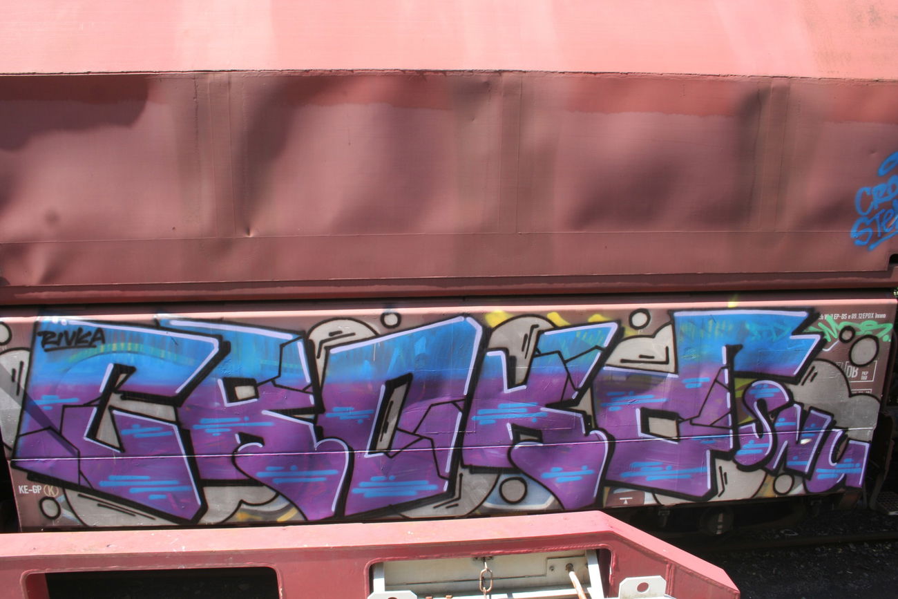 Graffiti Train - Photo by Aetherdog96 - Freight, Crokd, Snu