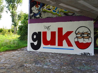 Graffiti Wall in Bamberg europabrücke - Photo by AiTER1 - AiTER, guk, gukcrew (2017)