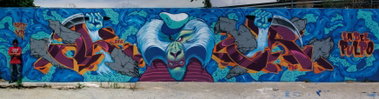 Graffiti Wall in Barcelona - Photo by Aker - aker, xa, colorskings (2012)