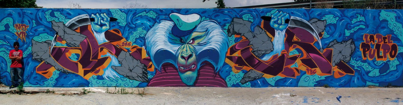 Graffiti Wall in Barcelona - Photo by Aker - aker, xa, colorskings (2012)