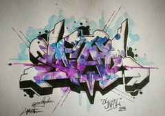 Graffiti Wall in France - Photo by AlKrow - Snail, Battle (2016)