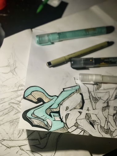 Graffiti Sketch - Photo by Alias1 - Black, book, sprayplanet